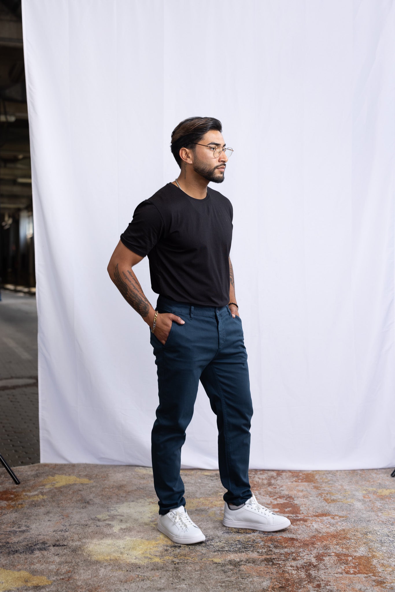Chino-Hose Dunkel Blau
